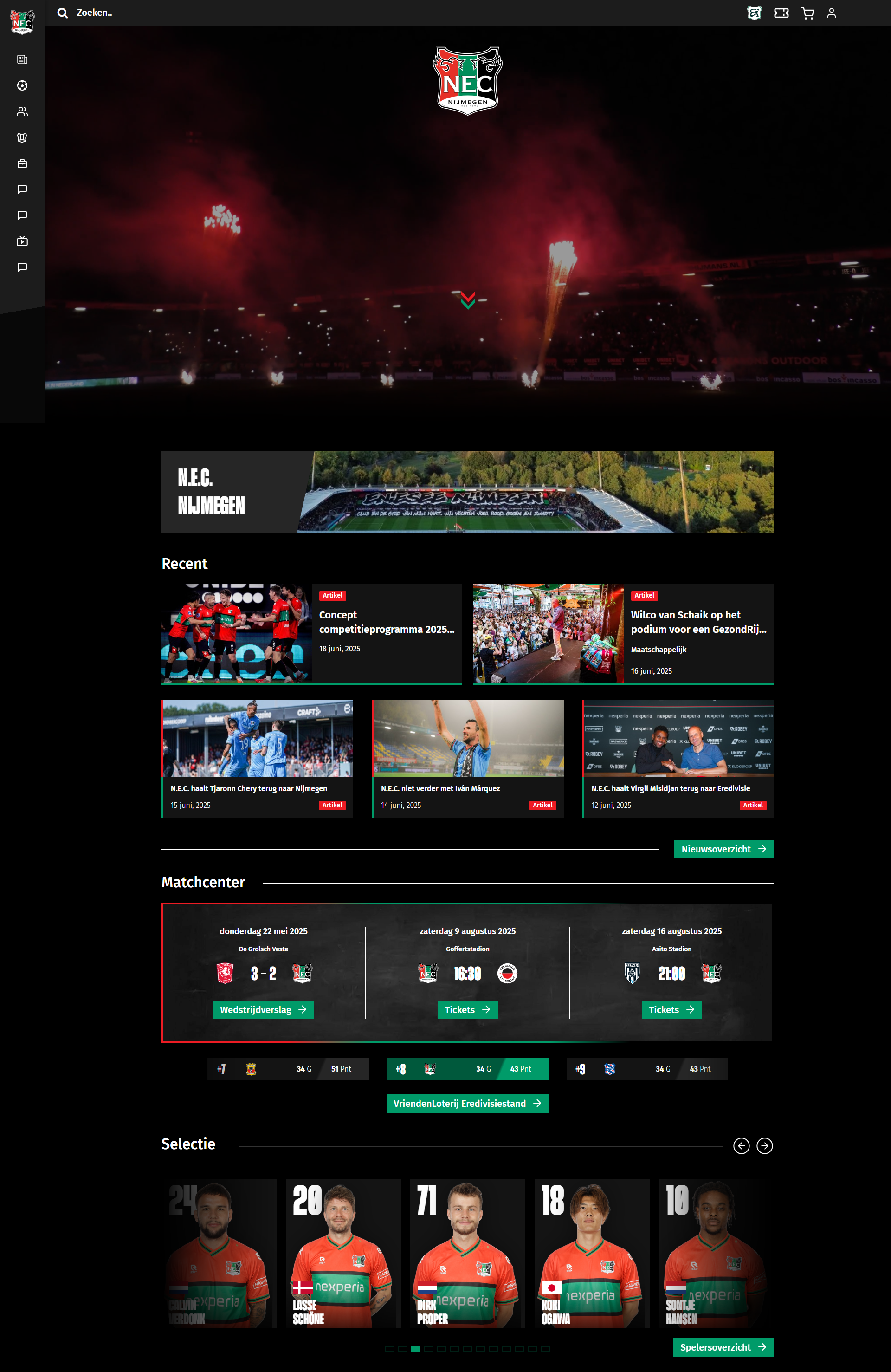 NEC Nijmegen homepage